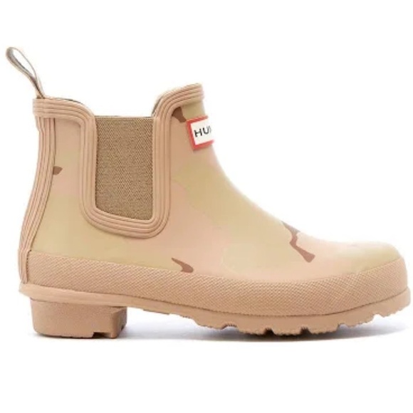 New ▶️ Hunters ◀️ Chelsea Camo Short Booties Pale Sand - Picture 3 of 17